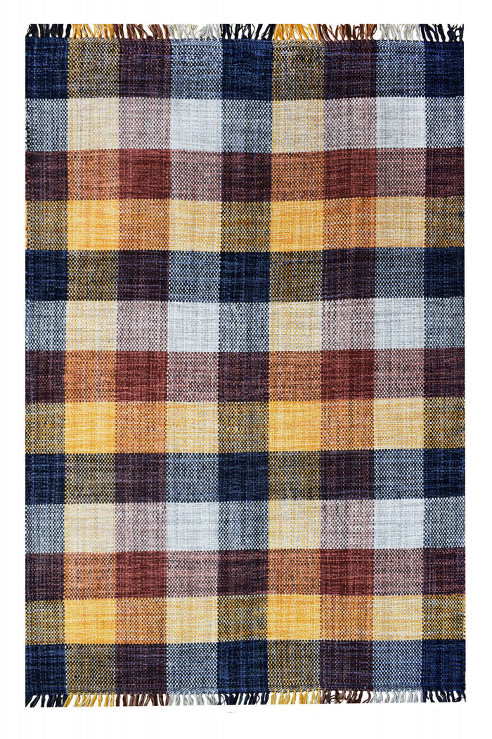 Tappeto moderno sacramento, stile kilim, 100% cotone, arancione, 150x90cm