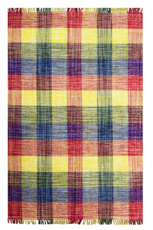 Tappeto moderno sacramento, stile kilim, 100% cotone, multicoloree, 150x90cm