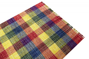 Tappeto moderno sacramento, stile kilim, 100% cotone, multicoloree, 150x90cm