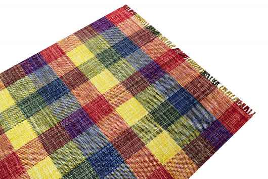 Tappeto moderno sacramento, stile kilim, 100% cotone, multicoloree, 230x160cm