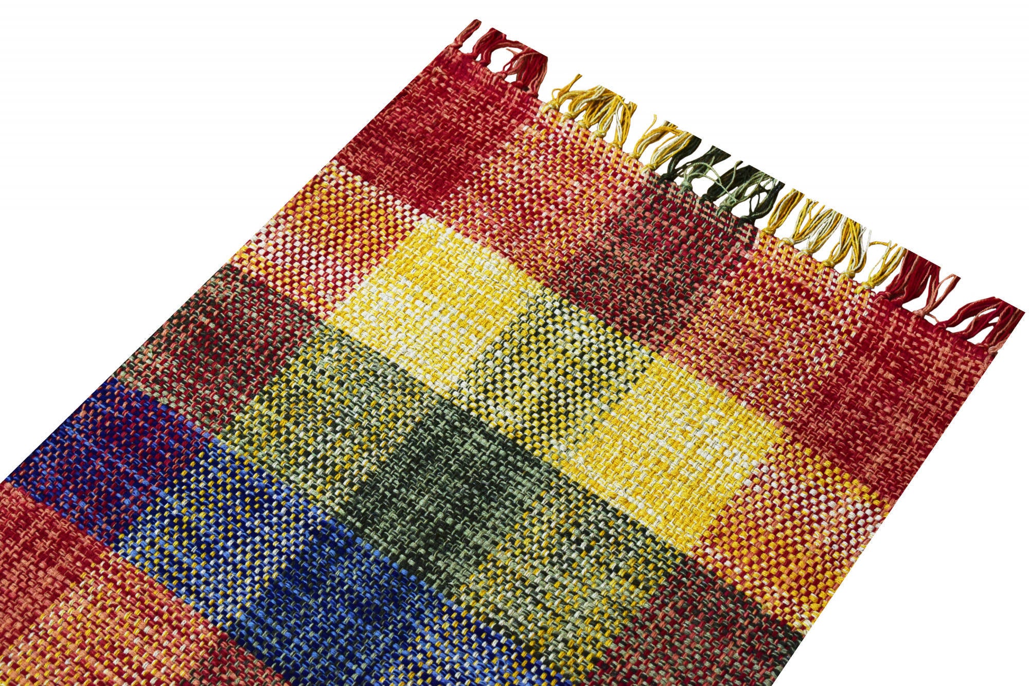 Tappeto moderno sacramento, stile kilim, 100% cotone, multicoloree, 240x60cm