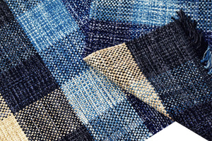 Tappeto moderno sacramento, stile kilim, 100% cotone, blu, 240x60cm