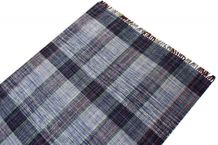 Tappeto moderno sacramento, stile kilim, 100% cotone, grigio, 150x90cm