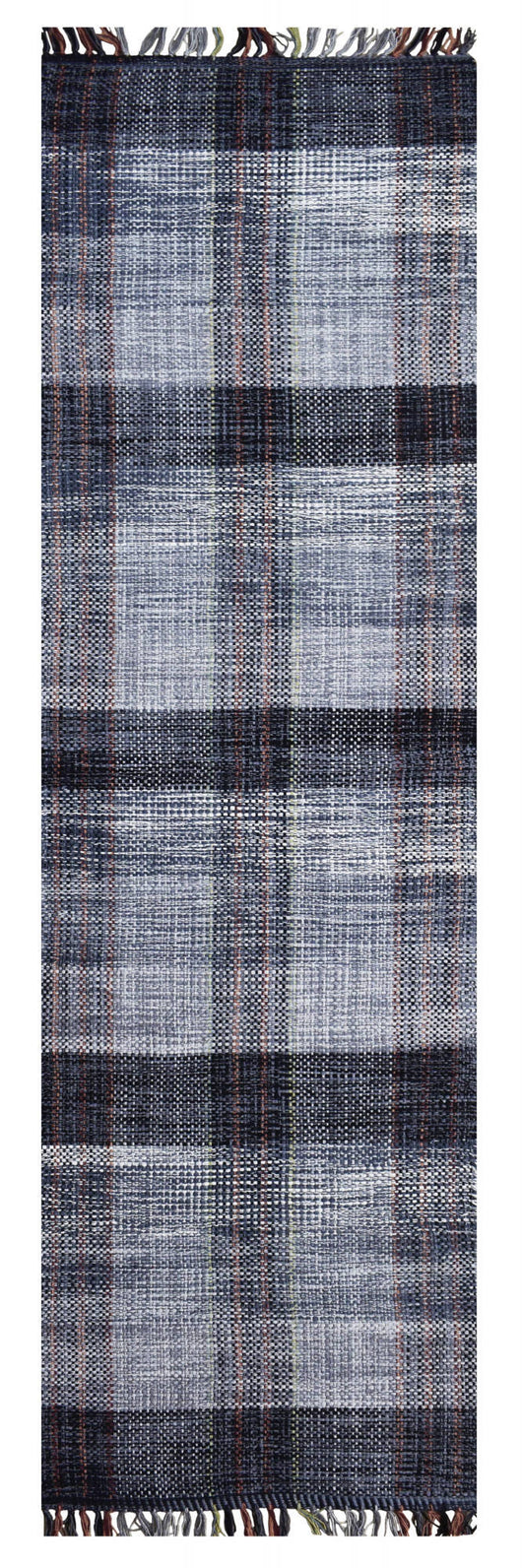 Tappeto moderno sacramento, stile kilim, 100% cotone, grigio, 180x60cm