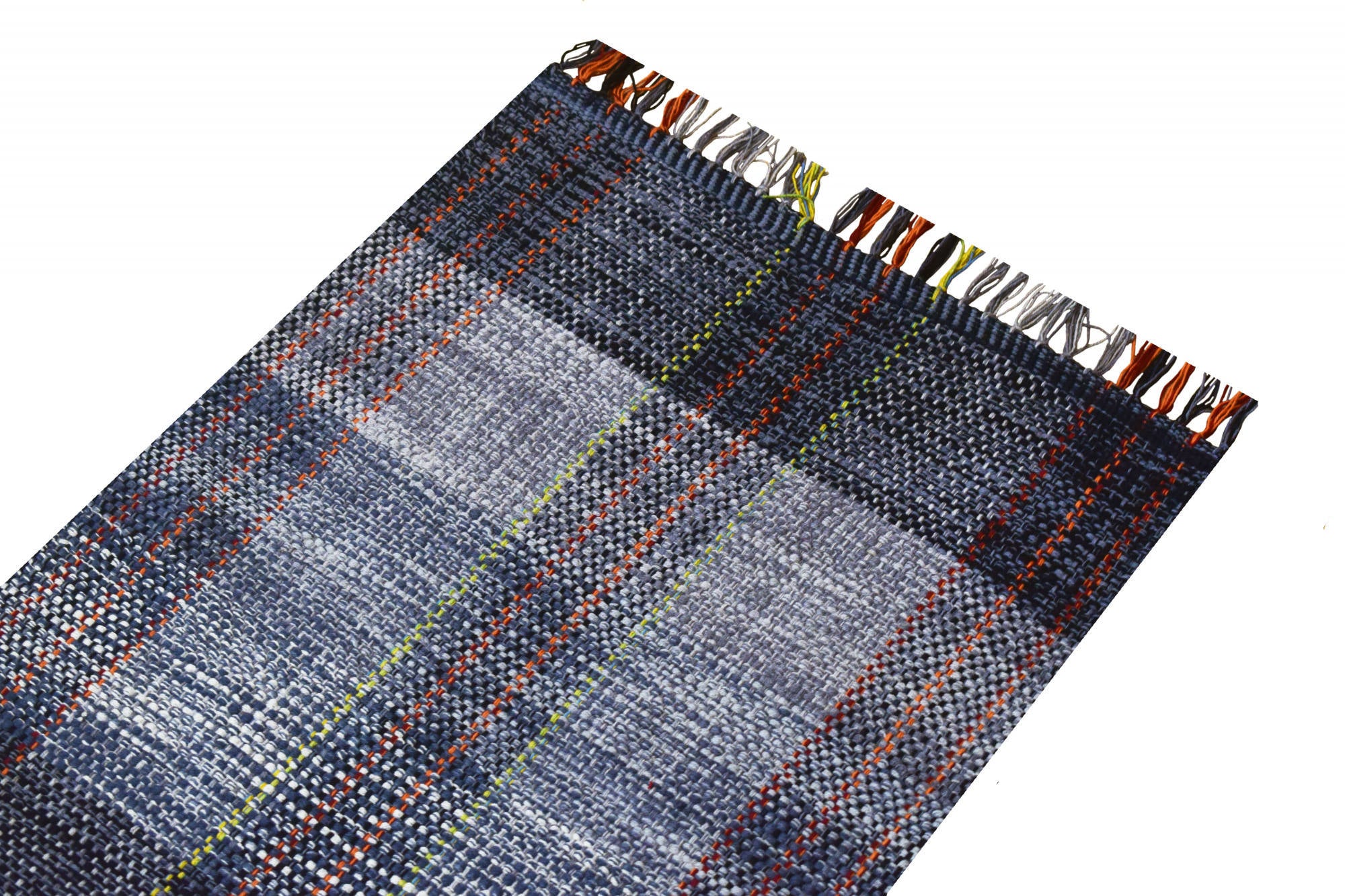 Tappeto moderno sacramento, stile kilim, 100% cotone, grigio, 180x60cm