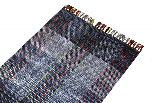 Tappeto moderno sacramento, stile kilim, 100% cotone, grigio, 180x60cm