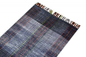 Tappeto moderno sacramento, stile kilim, 100% cotone, grigio, 240x60cm