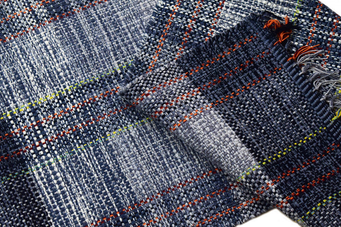 Tappeto moderno sacramento, stile kilim, 100% cotone, grigio, 240x60cm