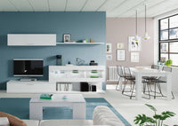 Tavolino da salotto Almo, Tavolino da caffÒ¨ con piano elevabile, Tavolo basso da soggiorno, cm 100x50h43/84, Bianco lucido