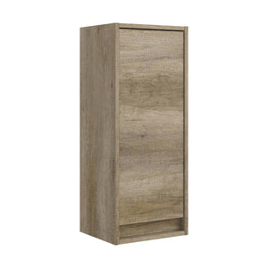 Colonna Bagno Anabella, Mobile a colonna per bagno a 1 anta, Armadio pensile sospeso, cm 30x26h74, Quercia