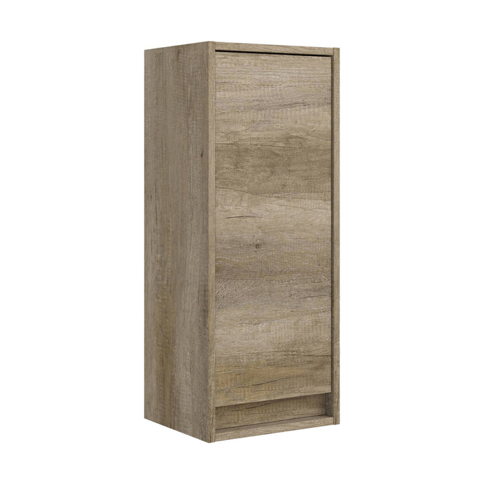 Colonna Bagno Anabella, Mobile a colonna per bagno a 1 anta, Armadio pensile sospeso, cm 30x26h74, Quercia