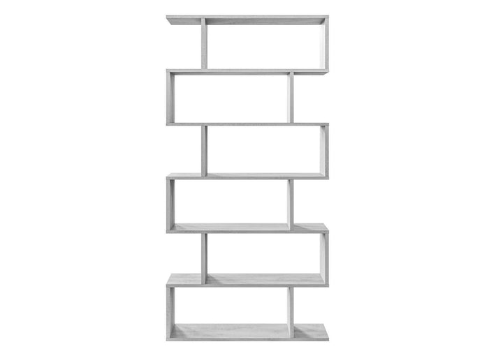 Libreria Ataman, Mobile portalibri alta bifacciale, Scaffale divisorio con 5 ripiani, Scaffale da ufficio moderno, cm 80x25h192, Grigio cemento