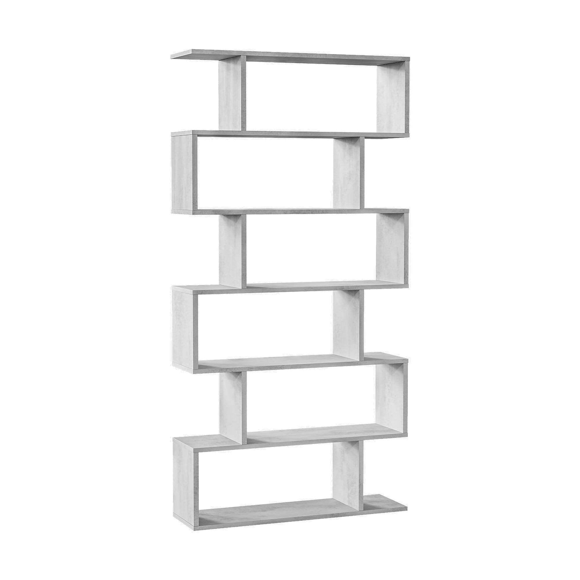 Libreria Ataman, Mobile portalibri alta bifacciale, Scaffale divisorio con 5 ripiani, Scaffale da ufficio moderno, cm 80x25h192, Grigio cemento