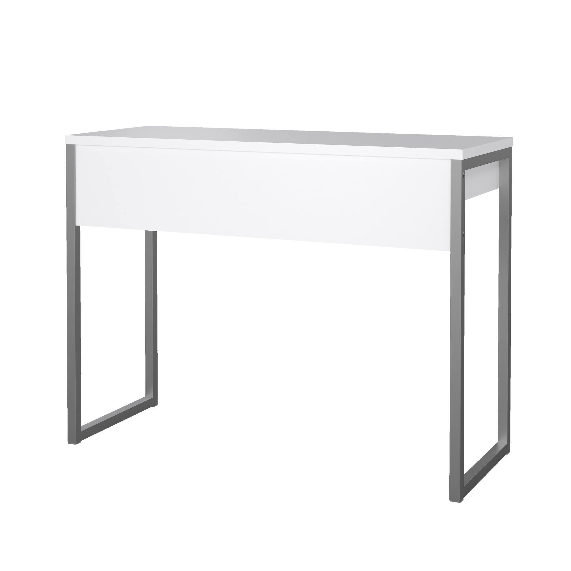 Scrivania lineare con due Anavi, colore bianco, Misure 101 x 76,5 x 40 cm