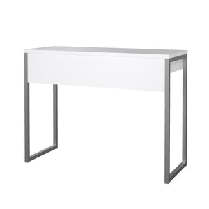 Scrivania lineare con due Anavi, colore bianco, Misure 101 x 76,5 x 40 cm