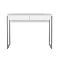 Scrivania lineare con due Anavi, colore bianco, Misure 101 x 76,5 x 40 cm