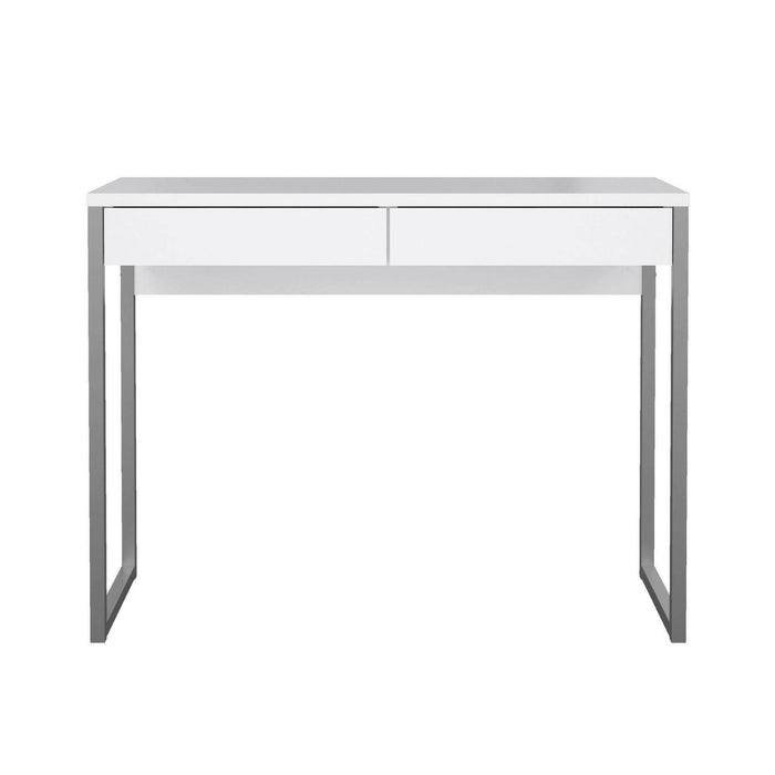 Scrivania lineare con due Anavi, colore bianco, Misure 101 x 76,5 x 40 cm