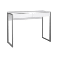 Scrivania lineare con due Anavi, colore bianco, Misure 101 x 76,5 x 40 cm