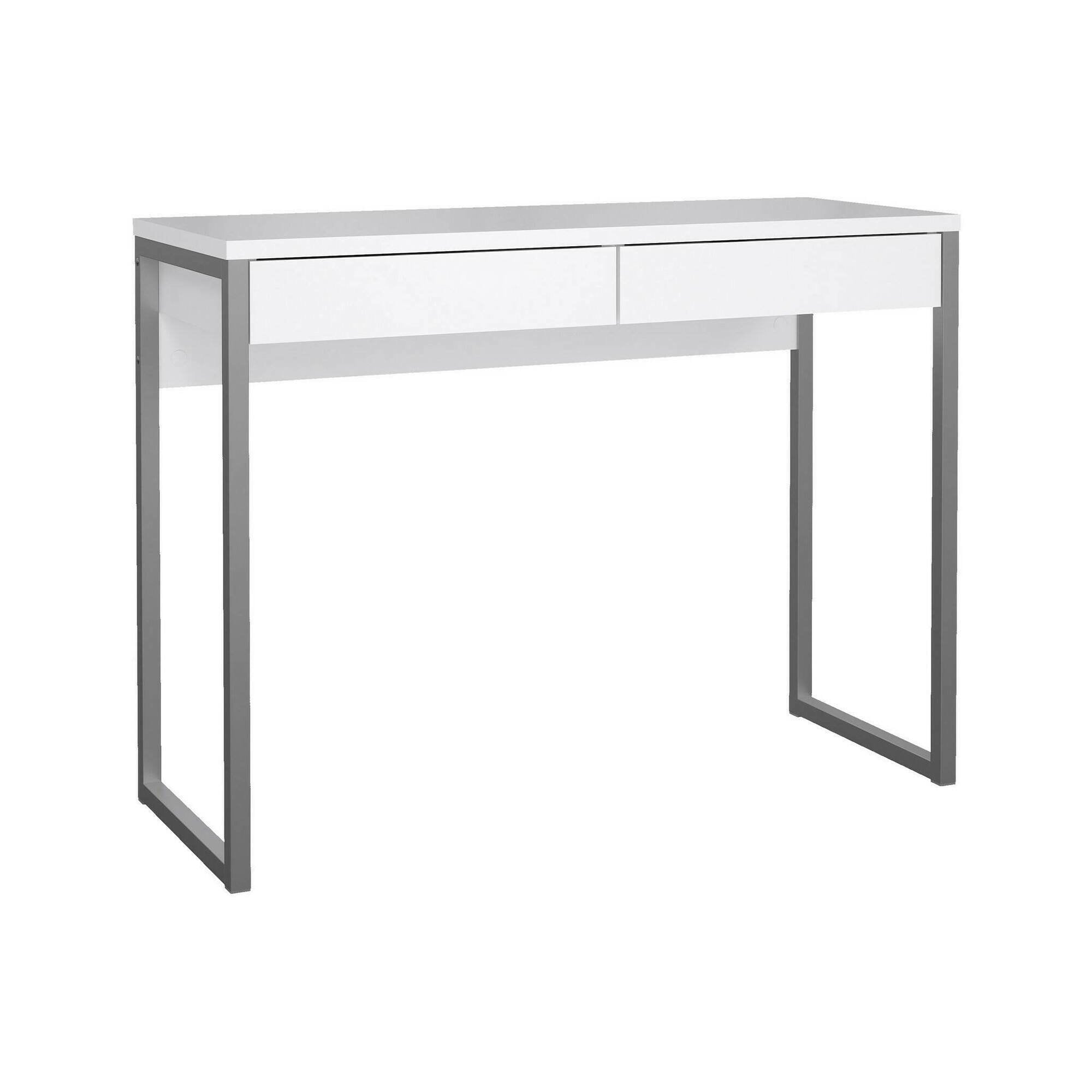 Scrivania lineare con due Anavi, colore bianco, Misure 101 x 76,5 x 40 cm