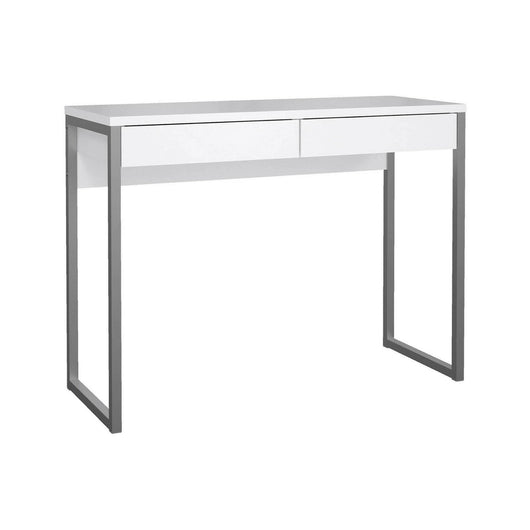 Scrivania lineare con due Anavi, colore bianco, Misure 101 x 76,5 x 40 cm