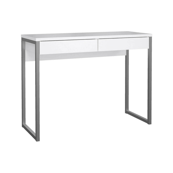 Scrivania lineare con due Anavi, colore bianco, Misure 101 x 76,5 x 40 cm