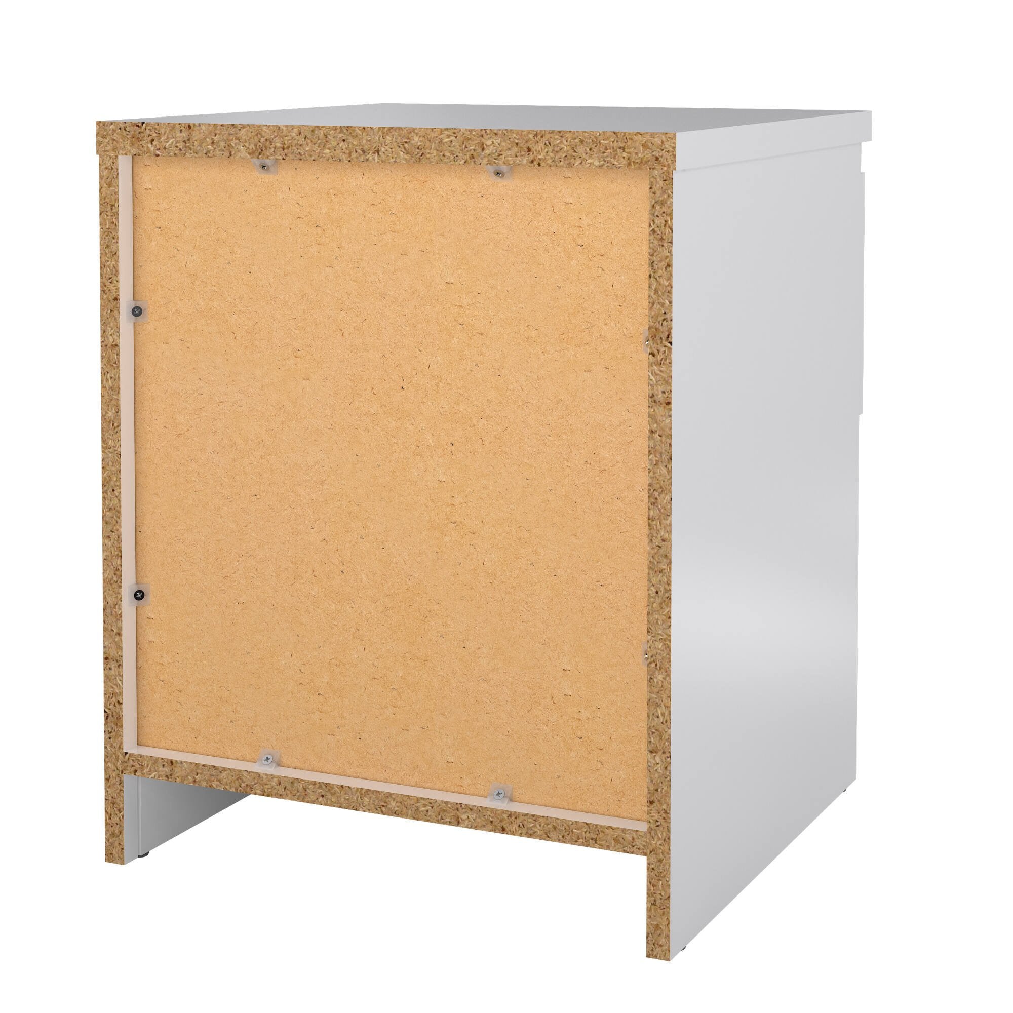 Comodino a un Scolastica, colore bianco lucido, cm 40 x 49 x 40