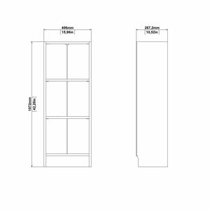 Libreria a tre Alcesti, colore bianco, cm 40 x 107 x 26