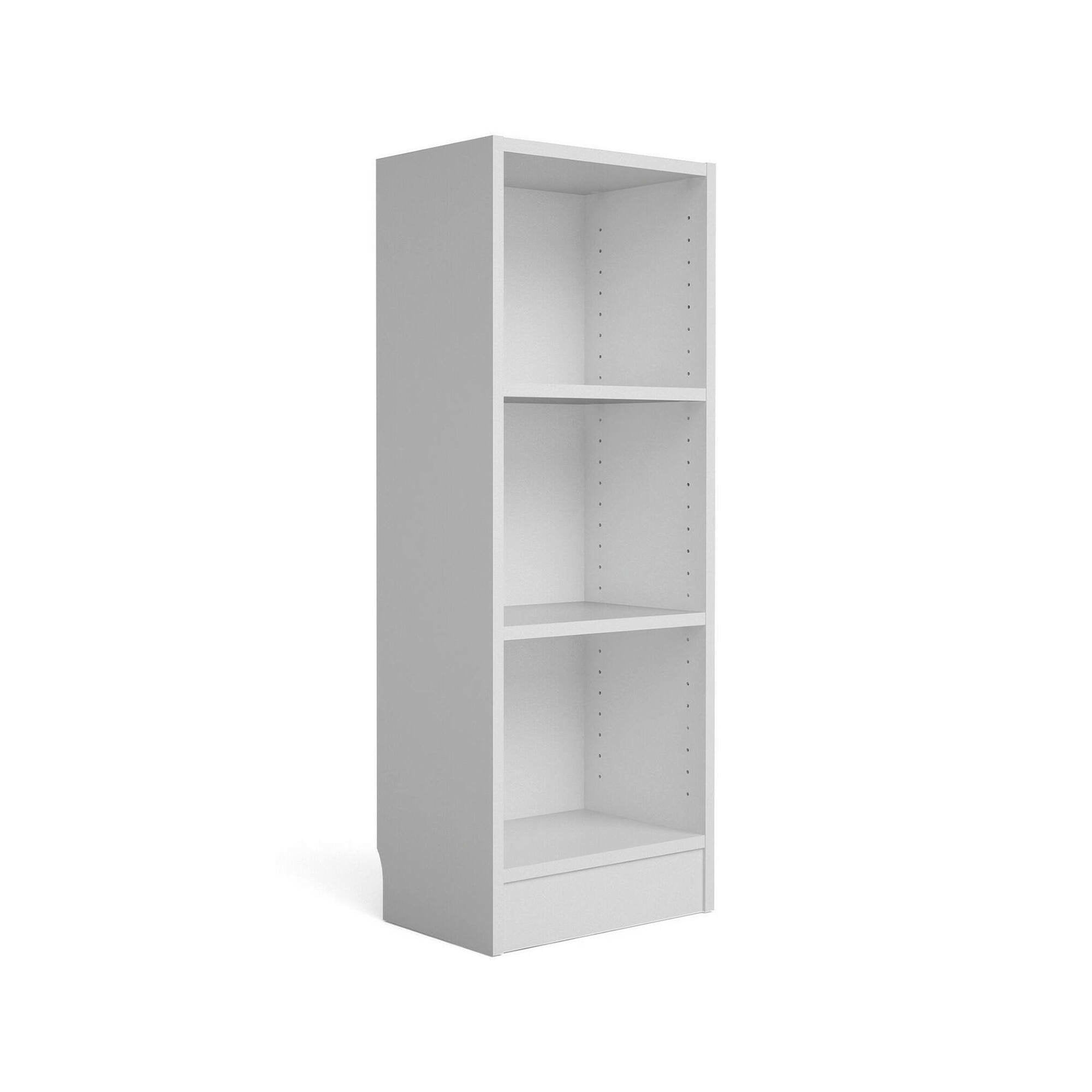 Libreria a tre Alcesti, colore bianco, cm 40 x 107 x 26