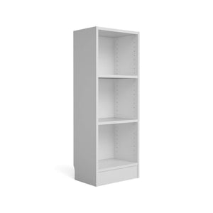 Libreria a tre Alcesti, colore bianco, cm 40 x 107 x 26