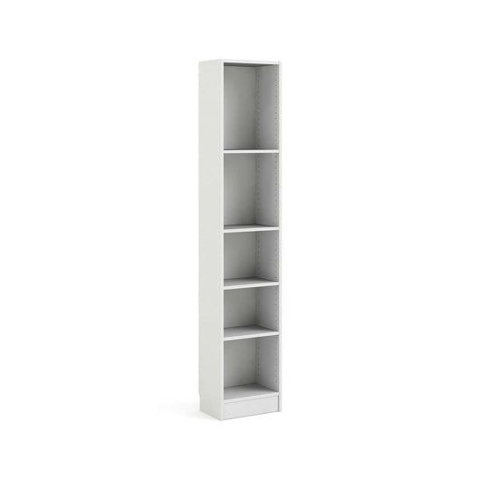 Libreria a cinque Albregio, colore bianco, cm 40 x 203 x 26