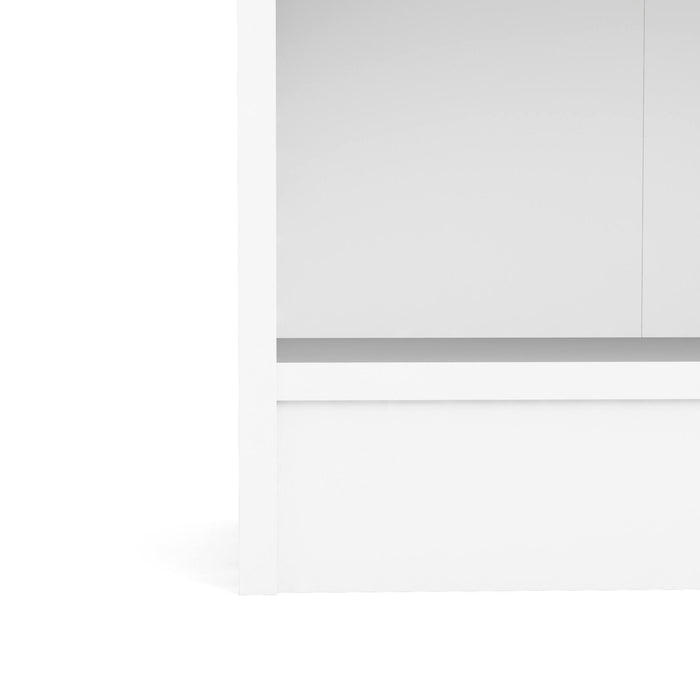 Libreria a tre Aski, colore bianco, cm 79 x 107 x 27