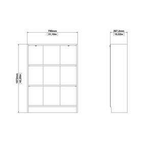 Libreria a tre Aski, colore bianco, cm 79 x 107 x 27