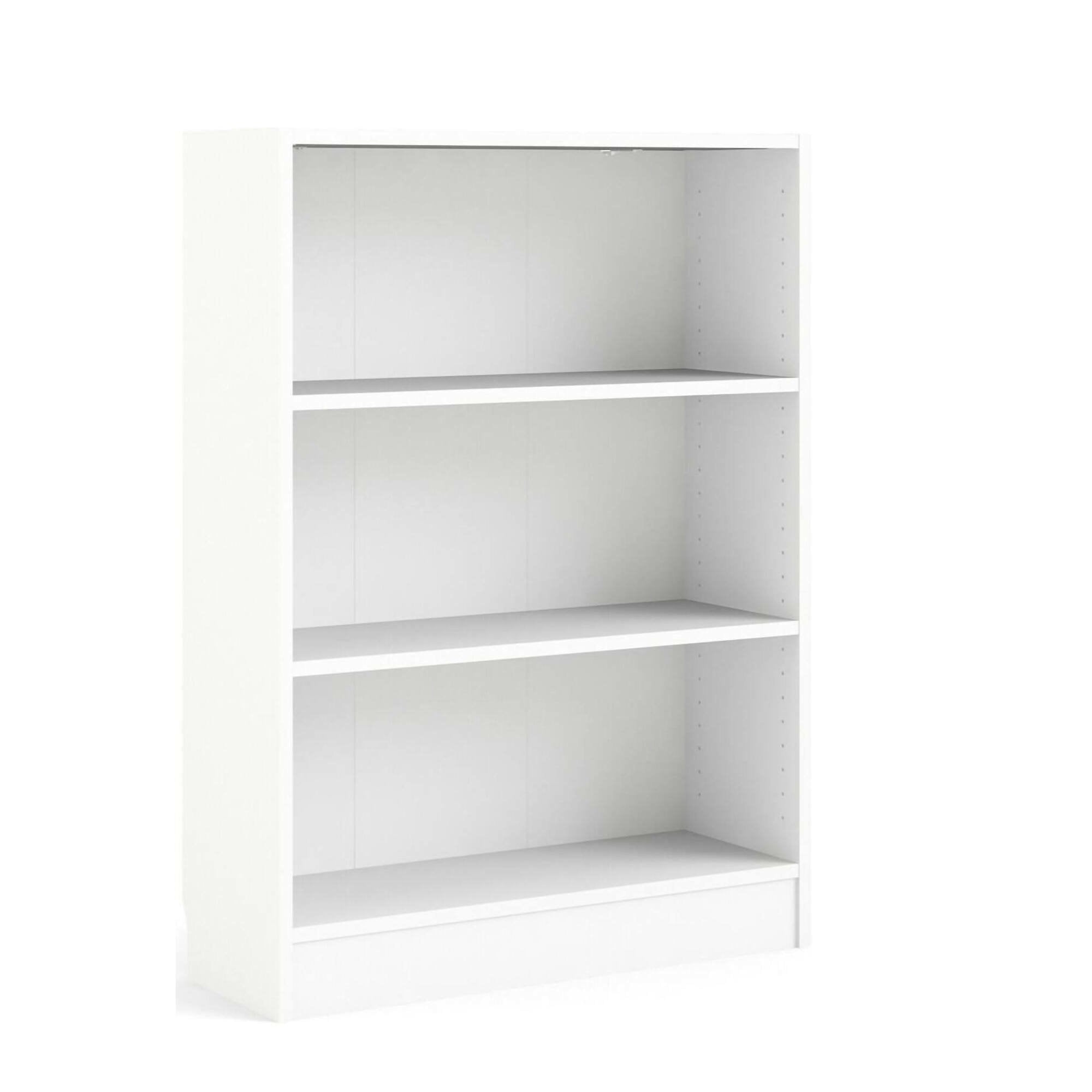 Libreria a tre Aski, colore bianco, cm 79 x 107 x 27