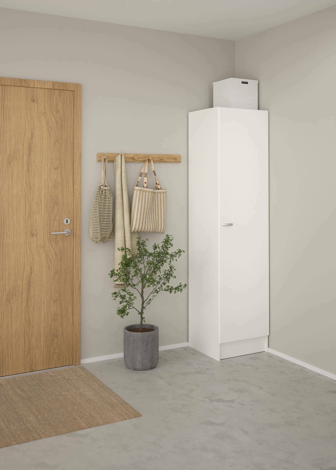 Guardaroba grande Airone, Mobile camera da letto, Cabina armadio portabiti, Armadio appendiabiti, 49x47 h200 cm, Bianco