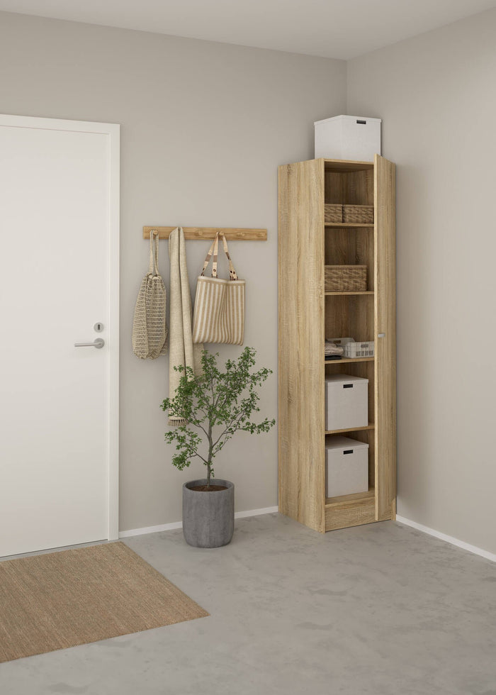 Guardaroba grande Airone, Mobile camera da letto, Cabina armadio portabiti, Armadio appendiabiti, 49x47 h200 cm, Quercia