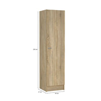 Guardaroba grande Airone, Mobile camera da letto, Cabina armadio portabiti, Armadio appendiabiti, 49x47 h200 cm, Quercia