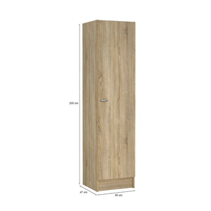 Guardaroba grande Airone, Mobile camera da letto, Cabina armadio portabiti, Armadio appendiabiti, 49x47 h200 cm, Quercia