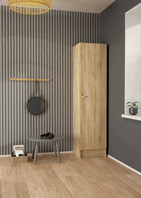 Guardaroba grande Airone, Mobile camera da letto, Cabina armadio portabiti, Armadio appendiabiti, 49x47 h200 cm, Quercia