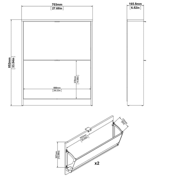 Scarpiera Turchese, Mobile portascarpe, Armadio da ingresso multiuso, Mobiletto per calzature, 70x17 h85 cm, Bianco