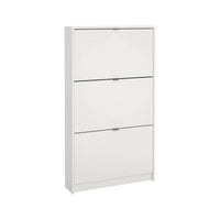 Scarpiera a tre Aran, colore Bianco, cm 70.3 x 123.6 x 16.55