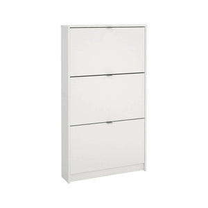 Scarpiera a tre Aran, colore Bianco, cm 70.3 x 123.6 x 16.55