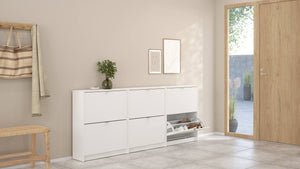 Scarpiera Larry, Mobile portascarpe, Armadio da ingresso multiuso, Mobiletto per calzature, 70x24 h85 cm, Bianco