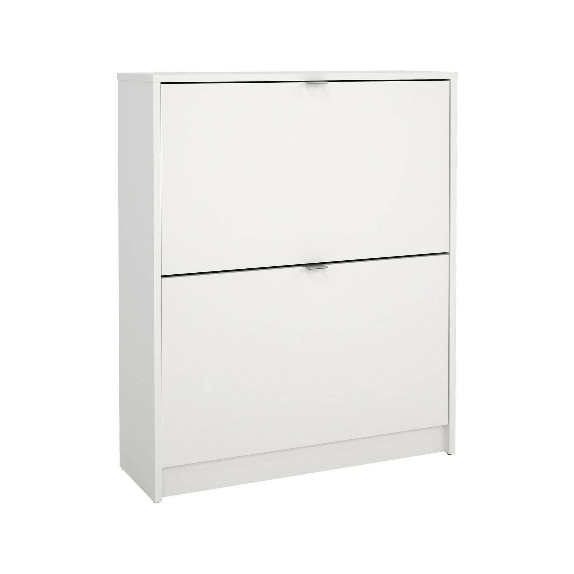Scarpiera Larry, Mobile portascarpe, Armadio da ingresso multiuso, Mobiletto per calzature, 70x24 h85 cm, Bianco