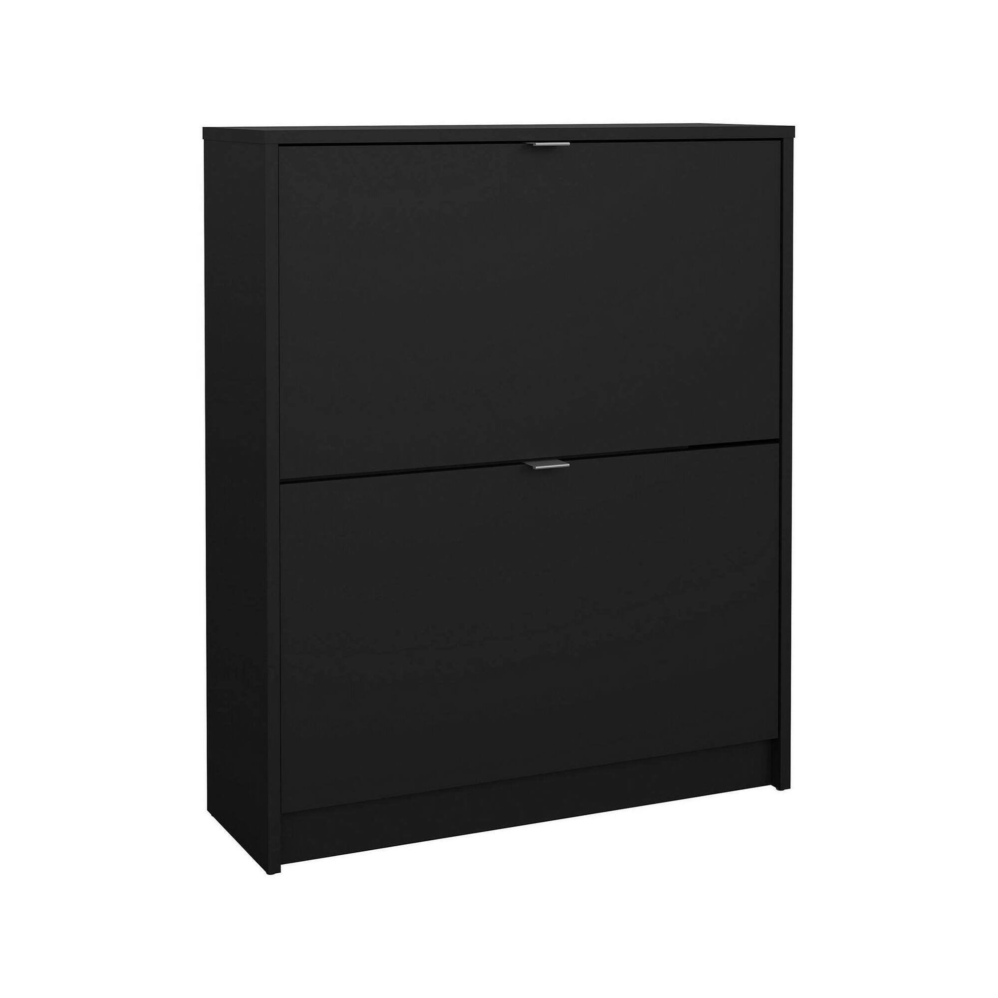 Scarpiera Larry, Mobile portascarpe, Armadio da ingresso multiuso, Mobiletto per calzature, 70x24 h85 cm, Nero
