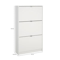 Scarpiera Irina, Mobile portascarpe, Armadio da ingresso multiuso, Mobiletto per calzature, 70x24 h124 cm, Bianco