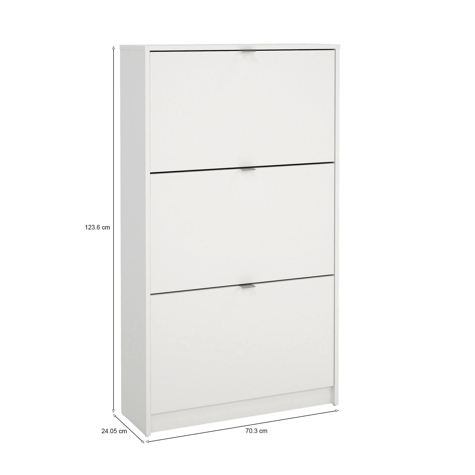 Scarpiera Irina, Mobile portascarpe, Armadio da ingresso multiuso, Mobiletto per calzature, 70x24 h124 cm, Bianco