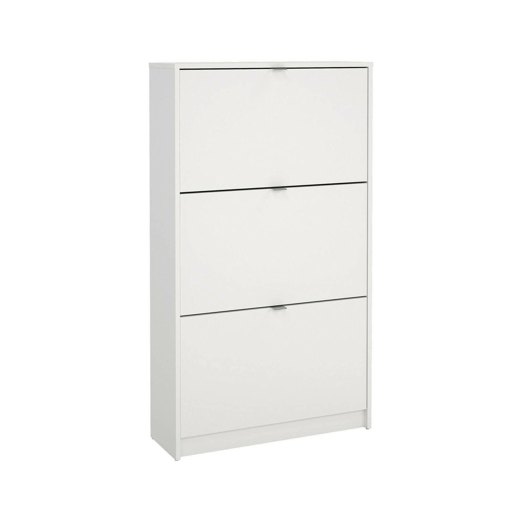 Scarpiera Irina, Mobile portascarpe, Armadio da ingresso multiuso, Mobiletto per calzature, 70x24 h124 cm, Bianco