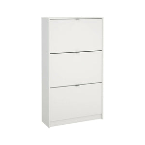 Scarpiera Irina, Mobile portascarpe, Armadio da ingresso multiuso, Mobiletto per calzature, 70x24 h124 cm, Bianco
