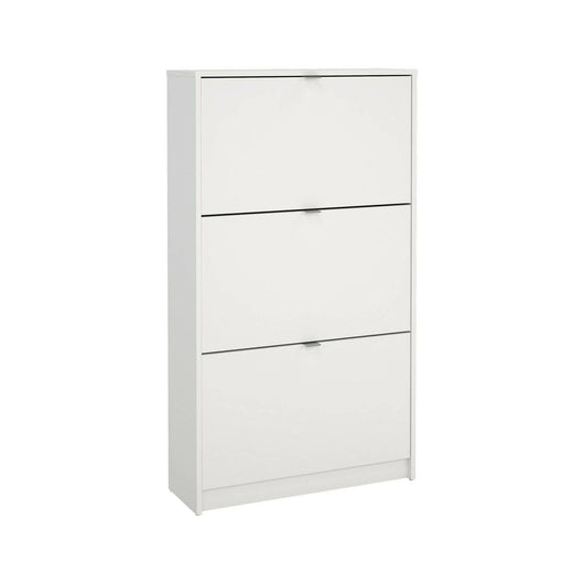 Scarpiera Irina, Mobile portascarpe, Armadio da ingresso multiuso, Mobiletto per calzature, 70x24 h124 cm, Bianco