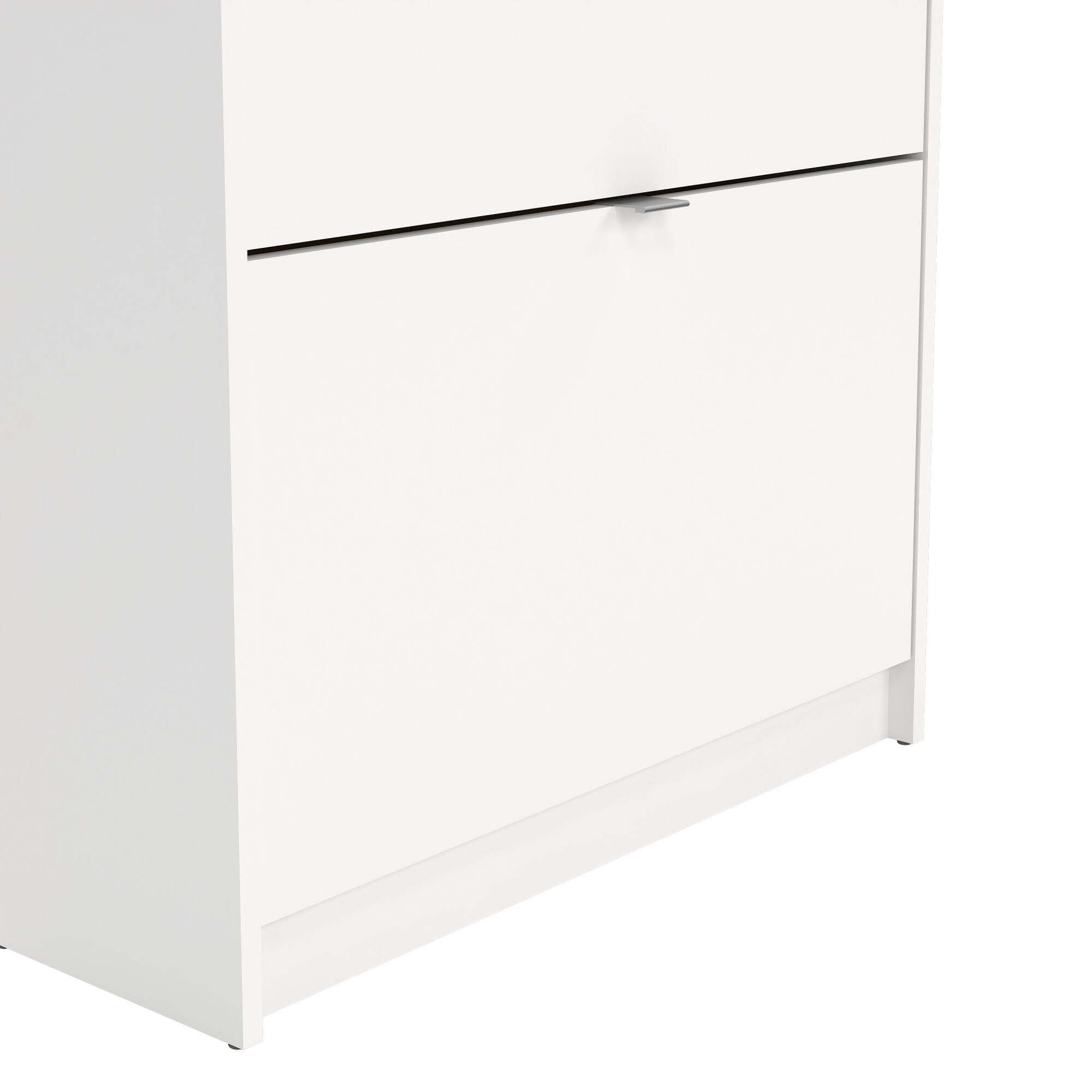 Scarpiera Epidoto, Mobile portascarpe, Armadio da ingresso multiuso, Mobiletto per calzature, 70x24 h162 cm, Bianco